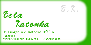 bela katonka business card